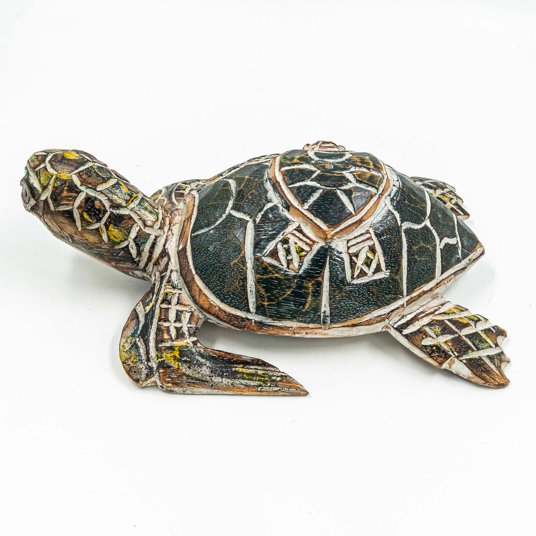 Lucky Turtle In Albasia Wood - Light Blue