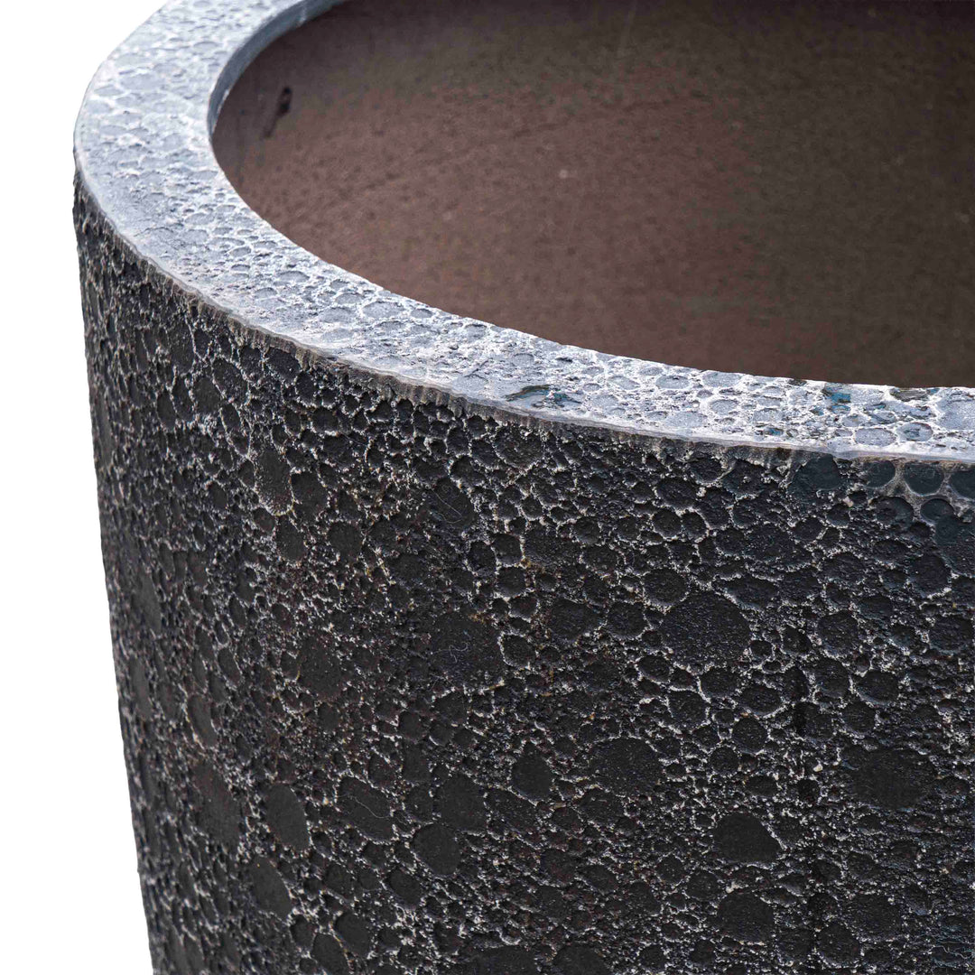 Antique Black Polyresin Pot