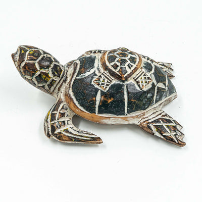 Lucky Turtle In Albasia Wood - Light Blue