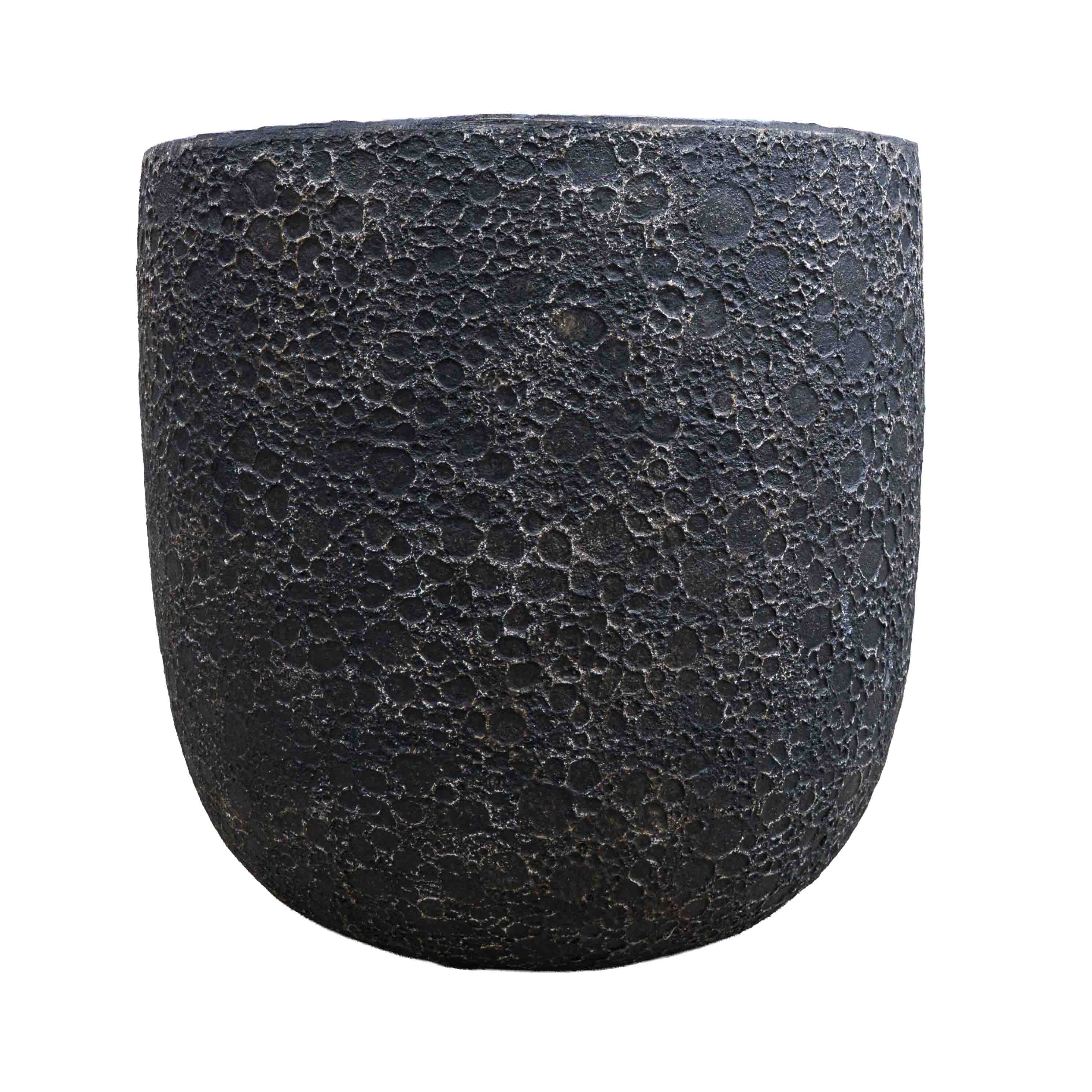 Antique Black Polyresin Pot