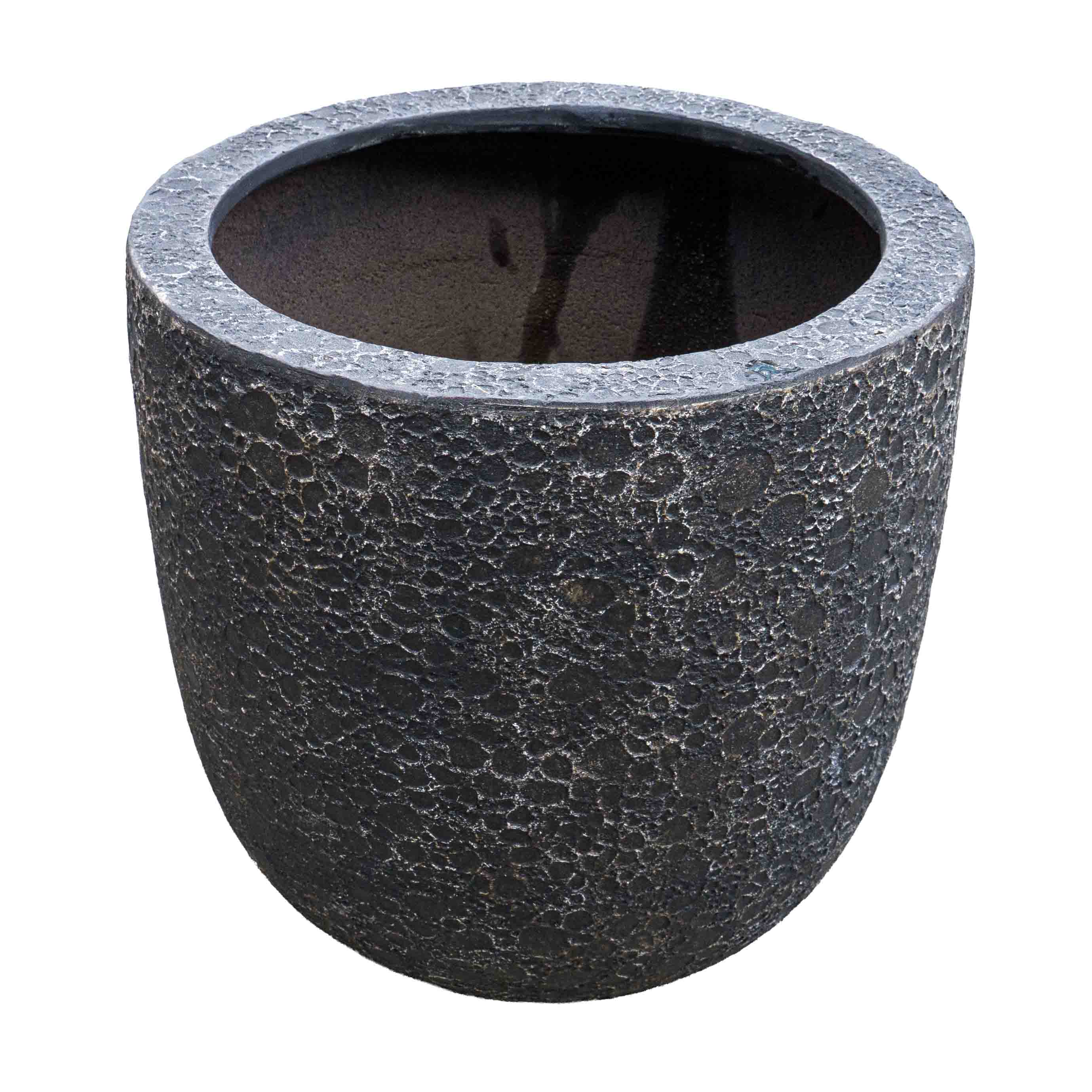 Antique Black Polyresin Pot