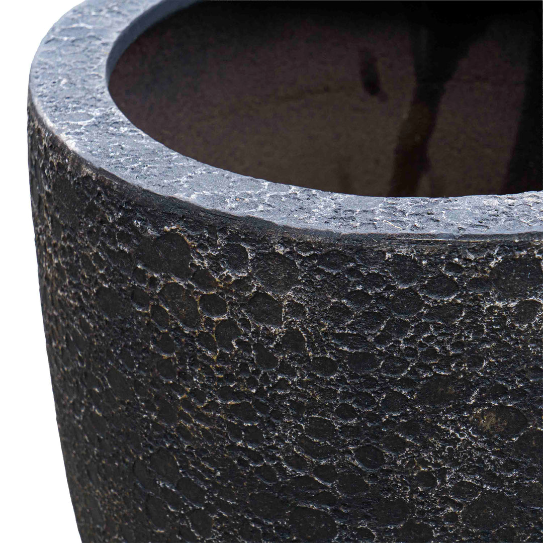 Antique Black Polyresin Pot