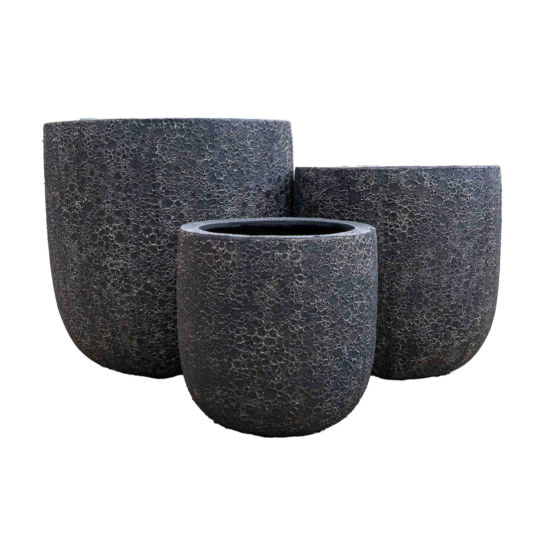 Antique Black Polyresin Pot