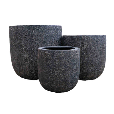Antique Black Polyresin Pot