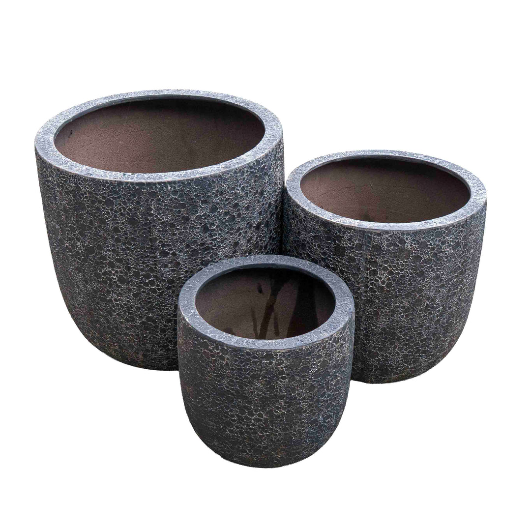 Antique Black Polyresin Pot