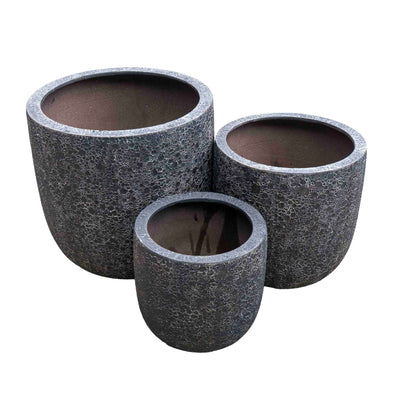 Antique Black Polyresin Pot