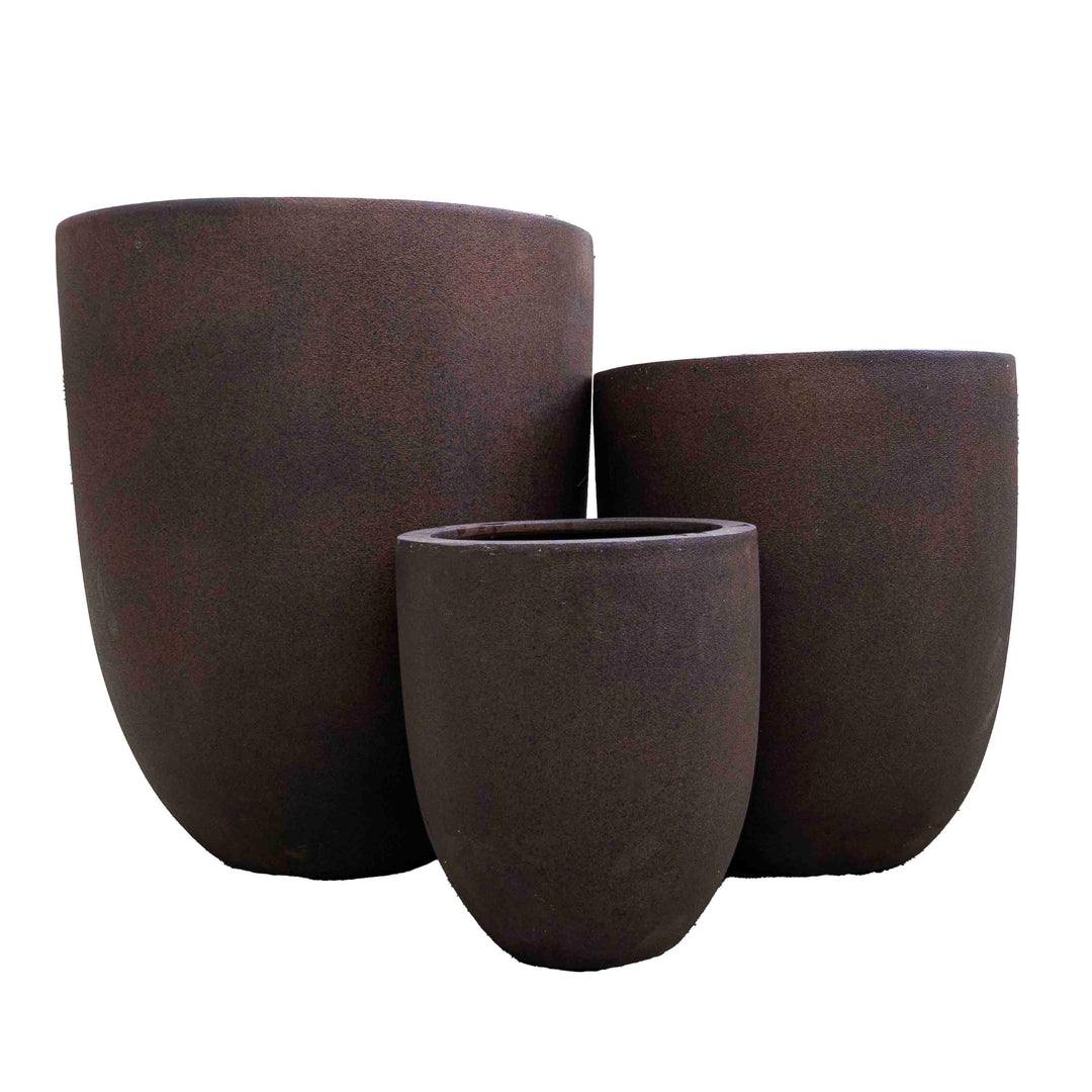 Rust Brown Tall Polyresin Pot