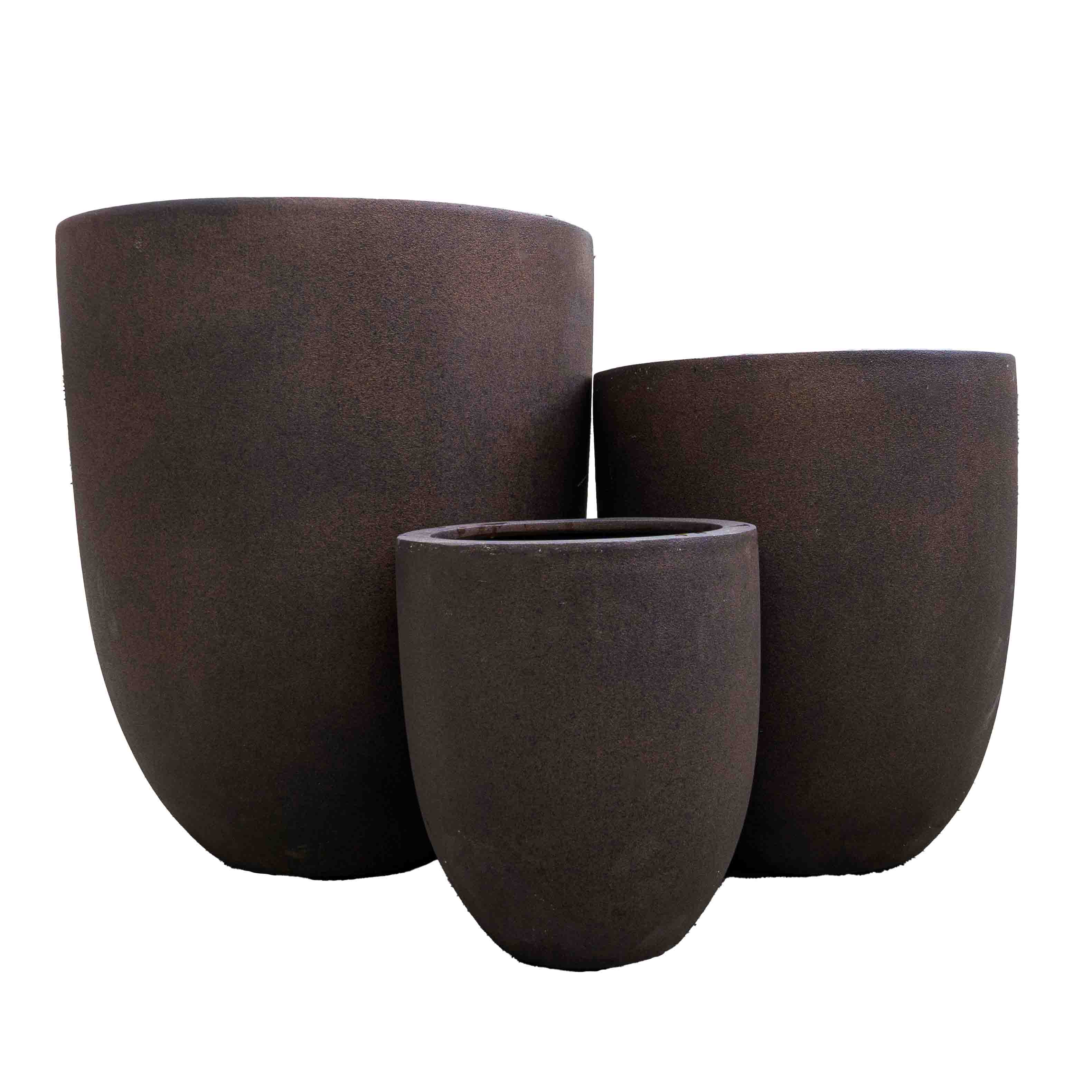 Rust Brown Tall Polyresin Pot