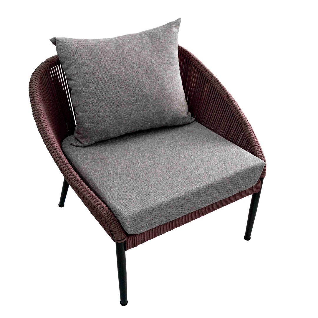 Dono Single Seater Sofa with Grey Twill Upholstery