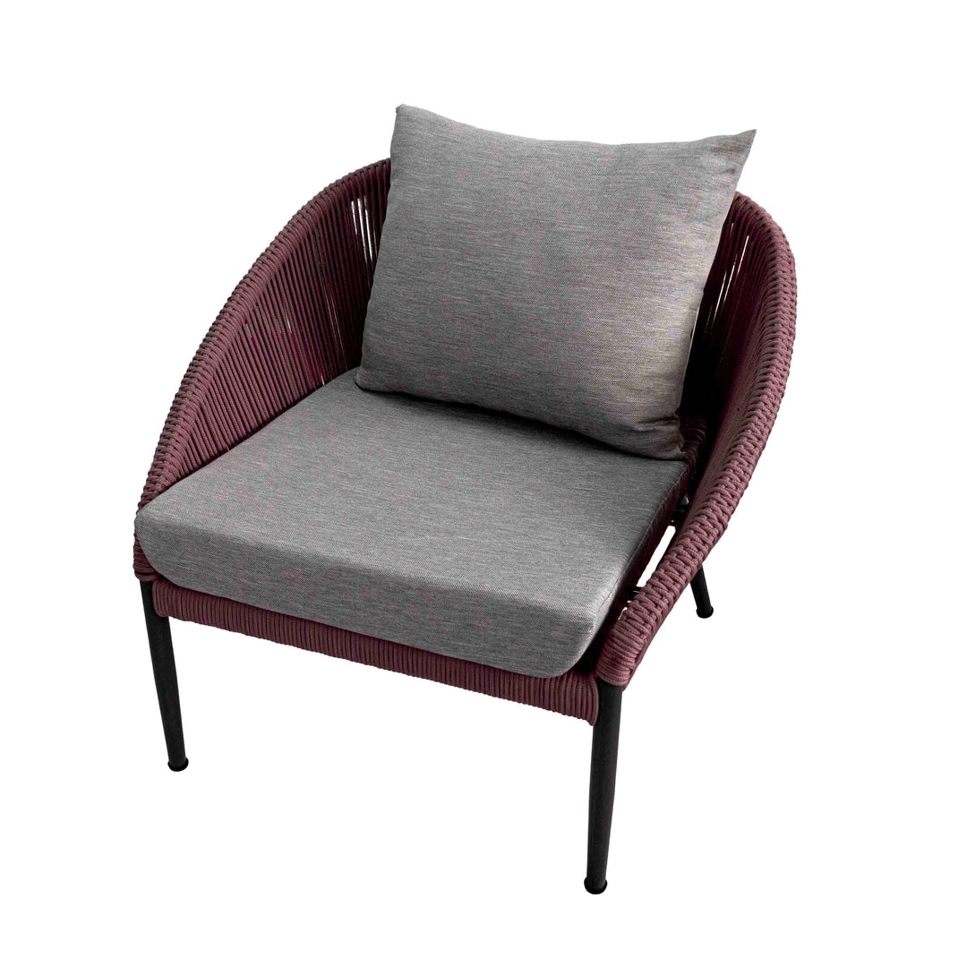 Dono Single Seater Sofa with Grey Twill Upholstery