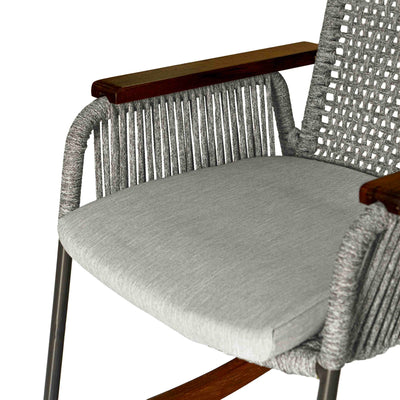 Single Seater High Back Netted Rocking Chair in Grey Rope