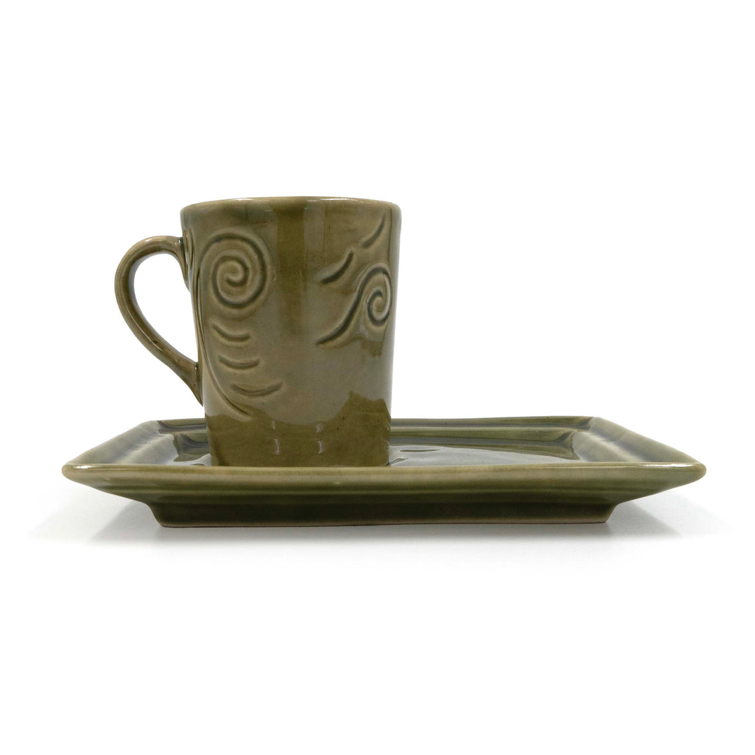 Olive Breeze Mug Plate Set