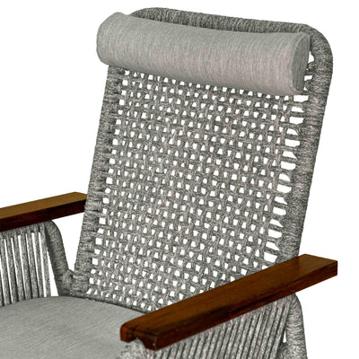 Single Seater High Back Netted Rocking Chair in Grey Rope