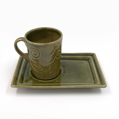 Olive Breeze Mug Plate Set