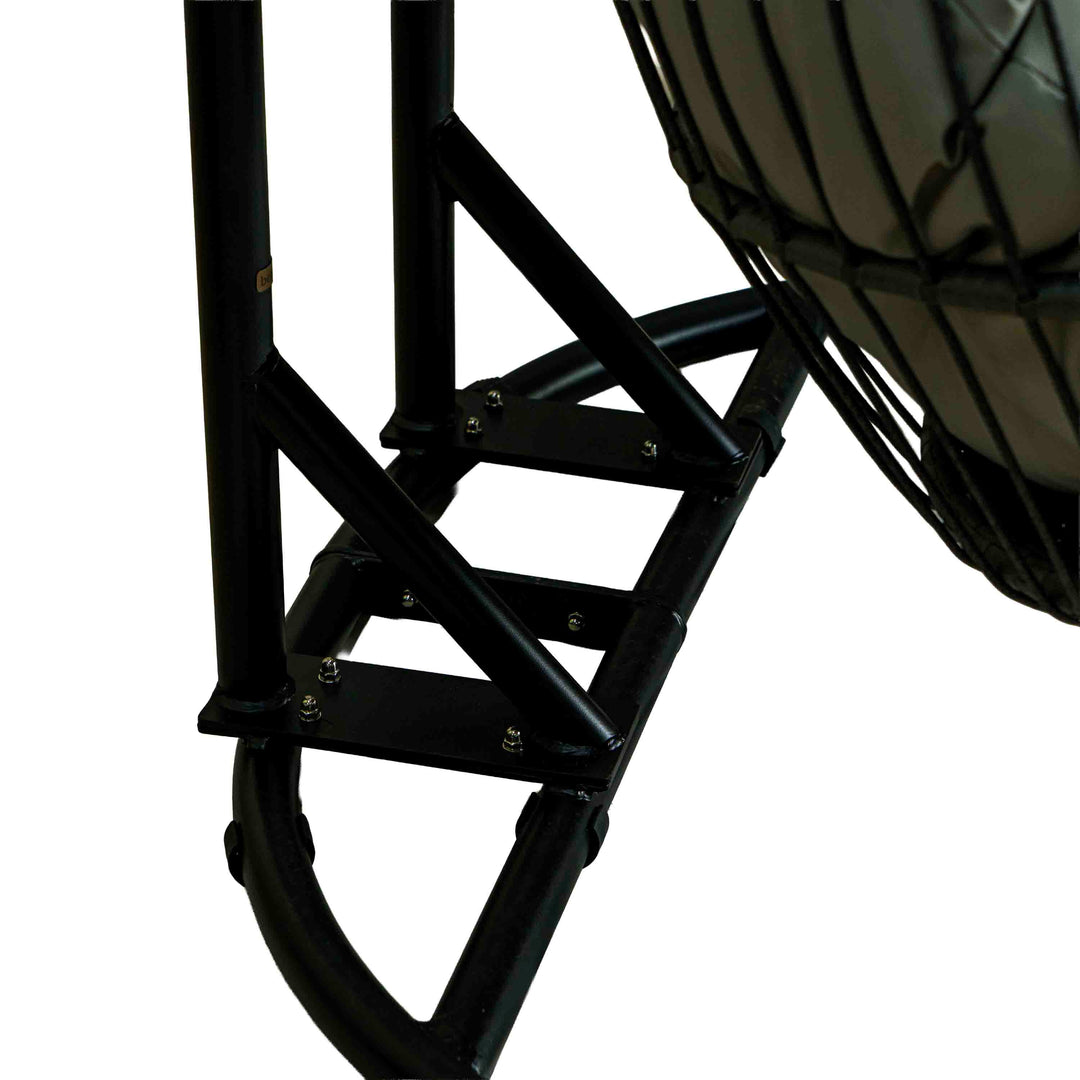 Rustic Charm Polyrattan Swing with Cushion