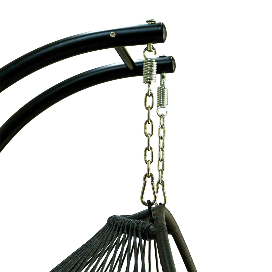 Rustic Charm Polyrattan Swing with Cushion
