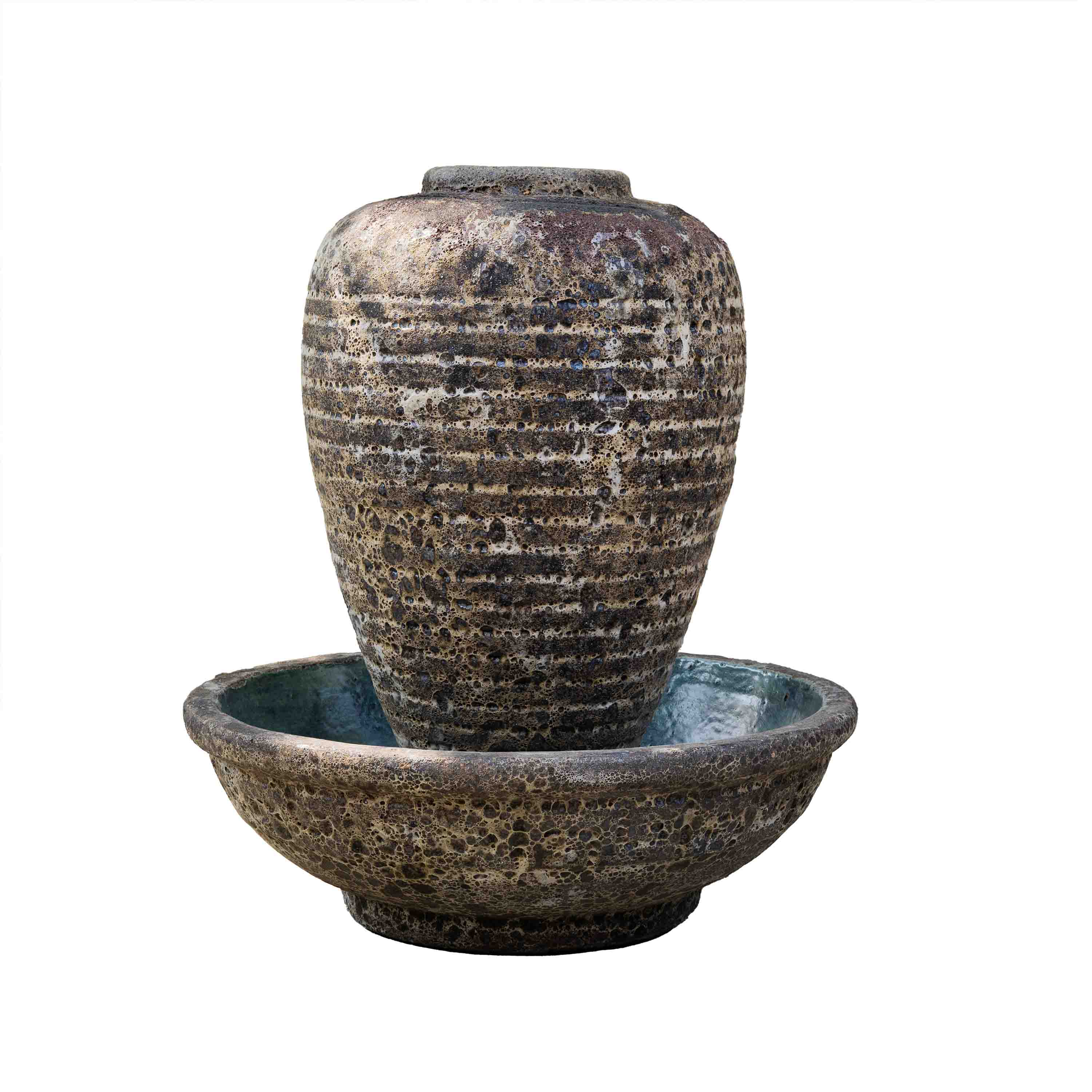 Rustic Ceramic Fountain With Base
