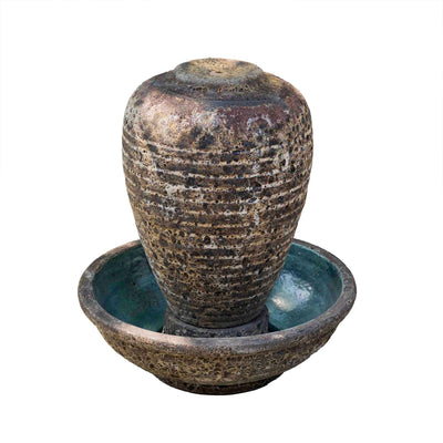 Rustic Ceramic Fountain With Base