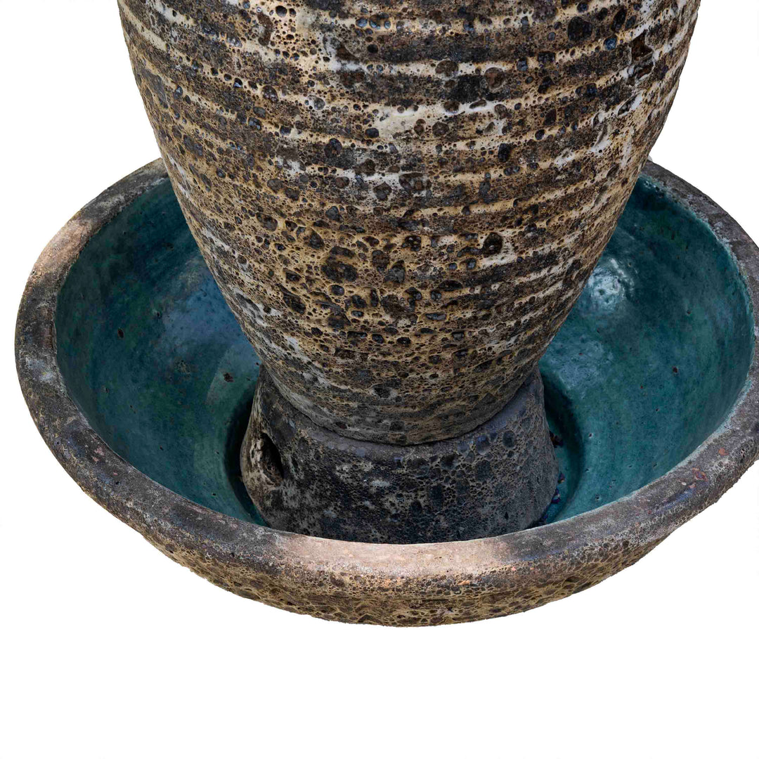 Rustic Ceramic Fountain With Base