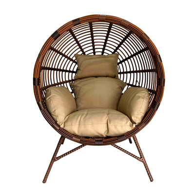 Willow Arc Polyrattan Lounger with Cushion