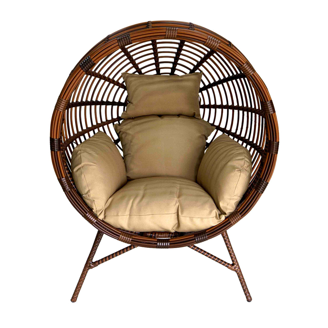Willow Arc Polyrattan Lounger with Cushion