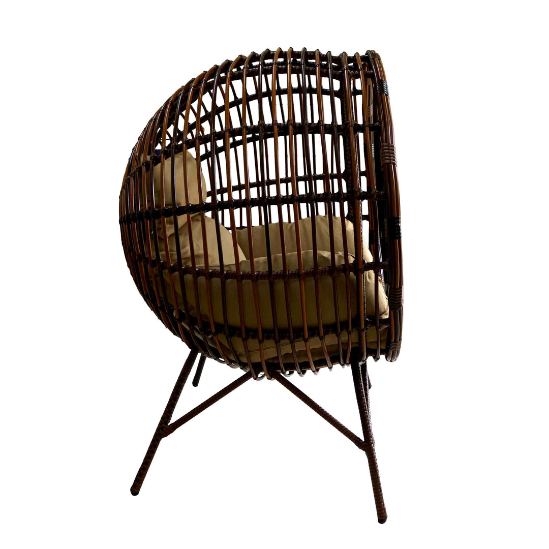 Willow Arc Polyrattan Lounger with Cushion