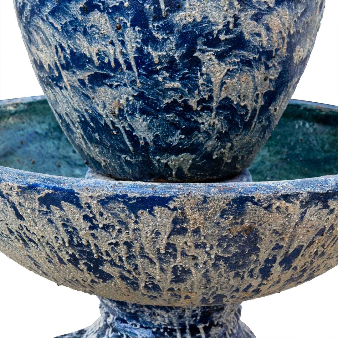 Ceramic Fountain With Base Blue