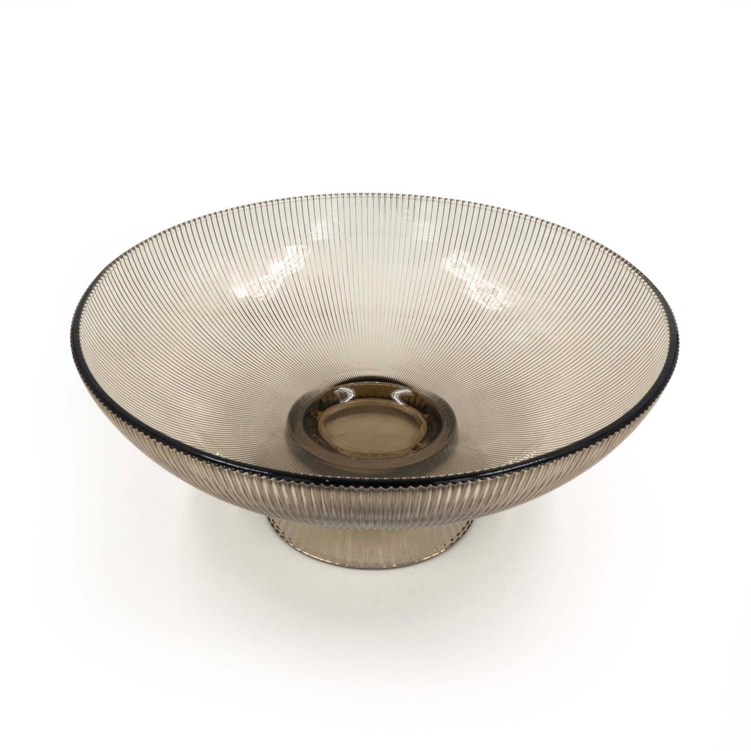 Brown Ribbed Glass Bowl