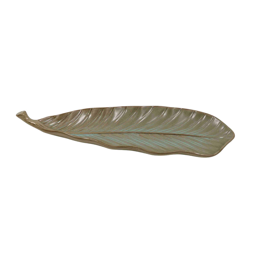 Zoya Leaf Ceramic Serving Tray