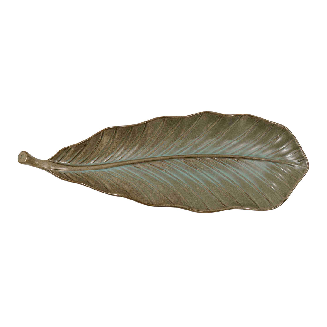 Zoya Leaf Ceramic Serving Tray