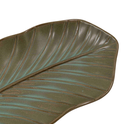Zoya Leaf Ceramic Serving Tray