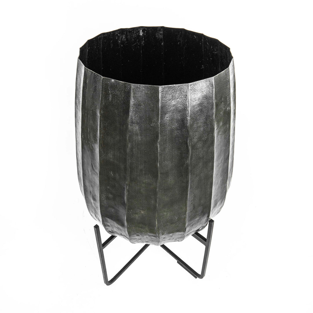 Fluted Planter On Stand