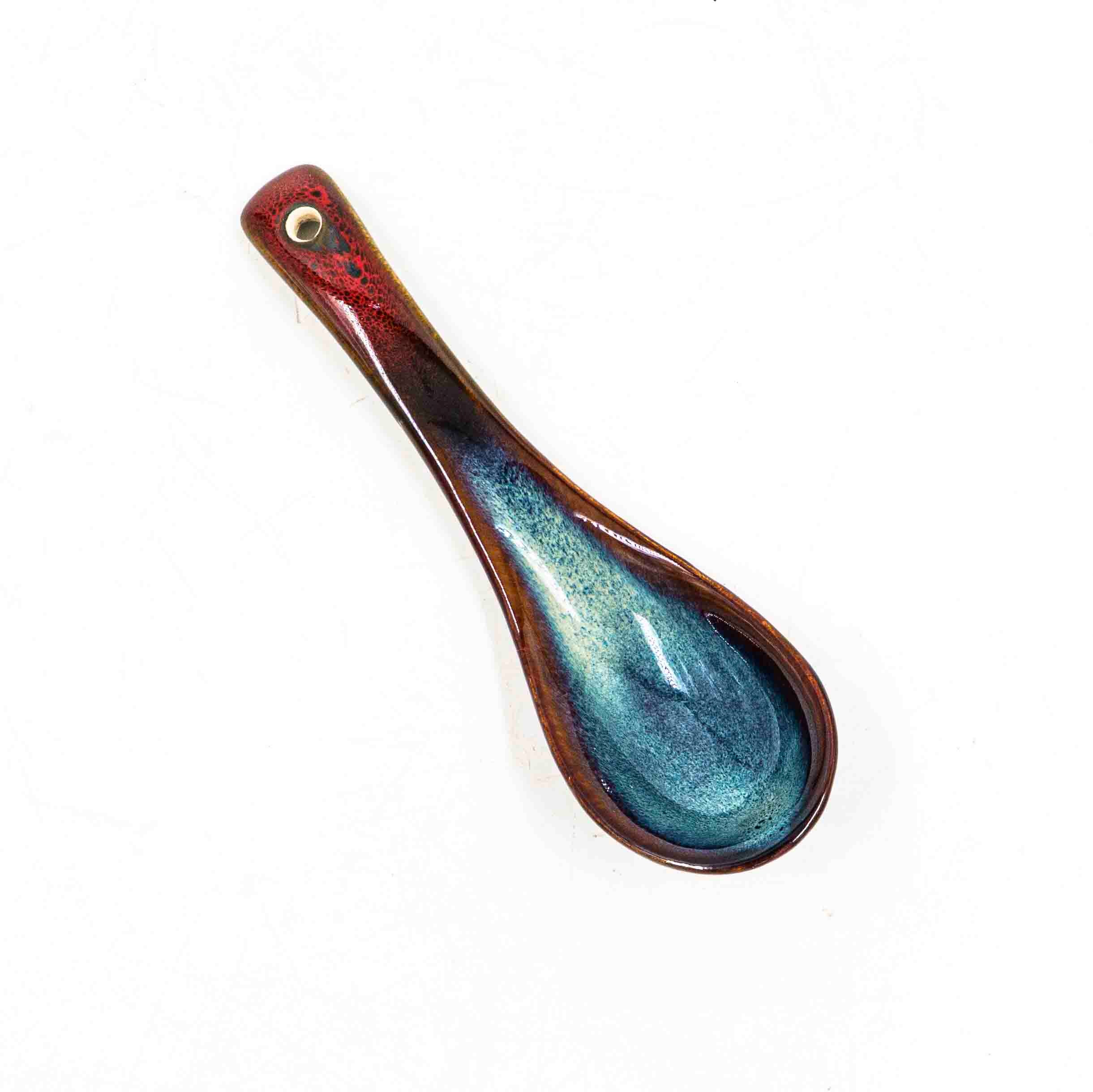 Zoya Ceramic Soup Spoon - Red