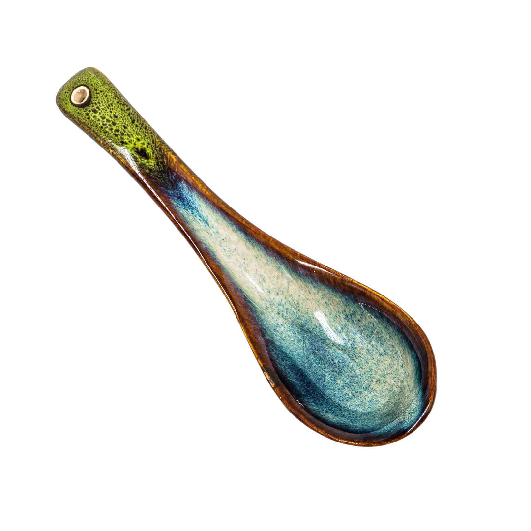 Zoya Ceramic Soup Spoon - Green
