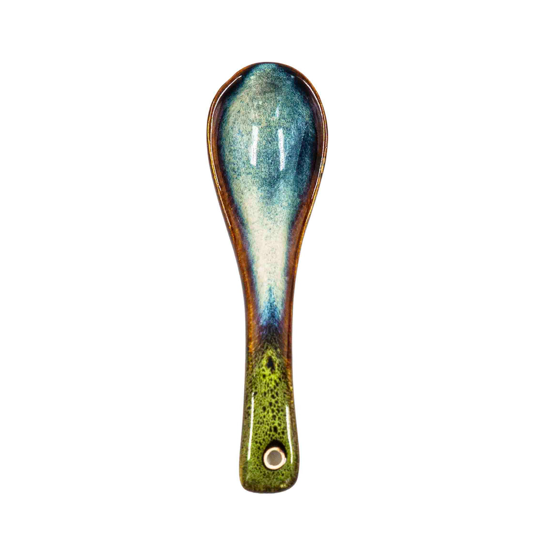 Zoya Ceramic Soup Spoon - Green