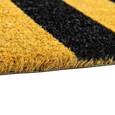 PVC Backed Black Stripe Coir Mat