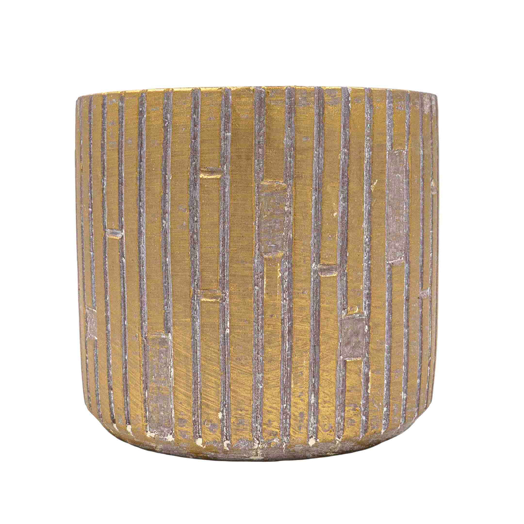 Hele Stiped Concrete Pot