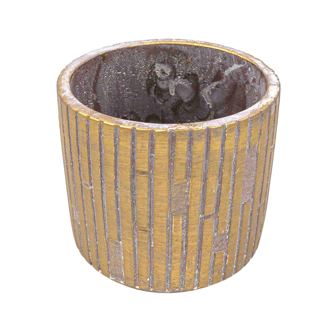 Hele Stiped Concrete Pot