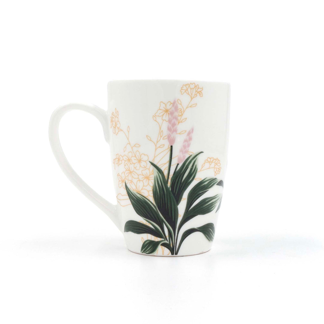 Vintage Garden Coffee Mug Pink Rim