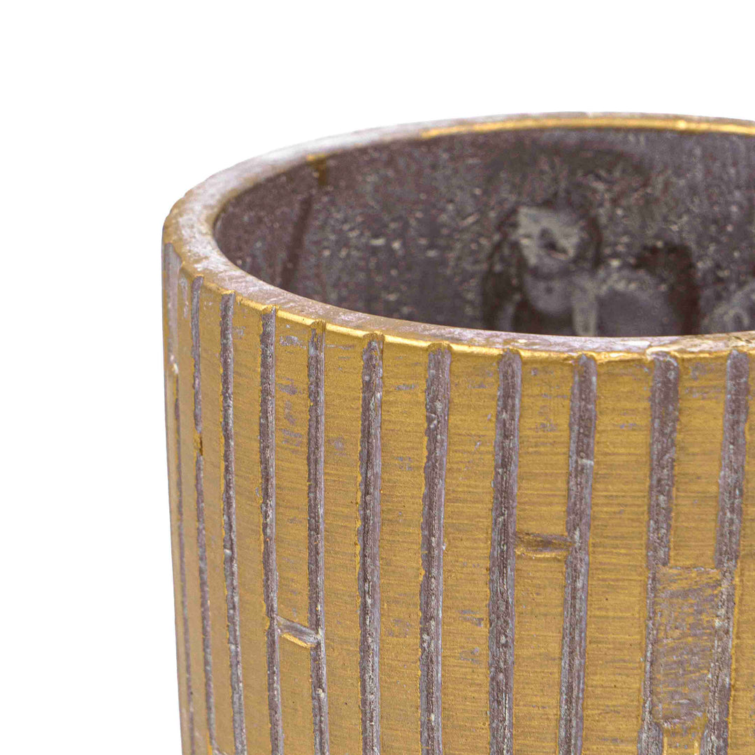 Hele Stiped Concrete Pot