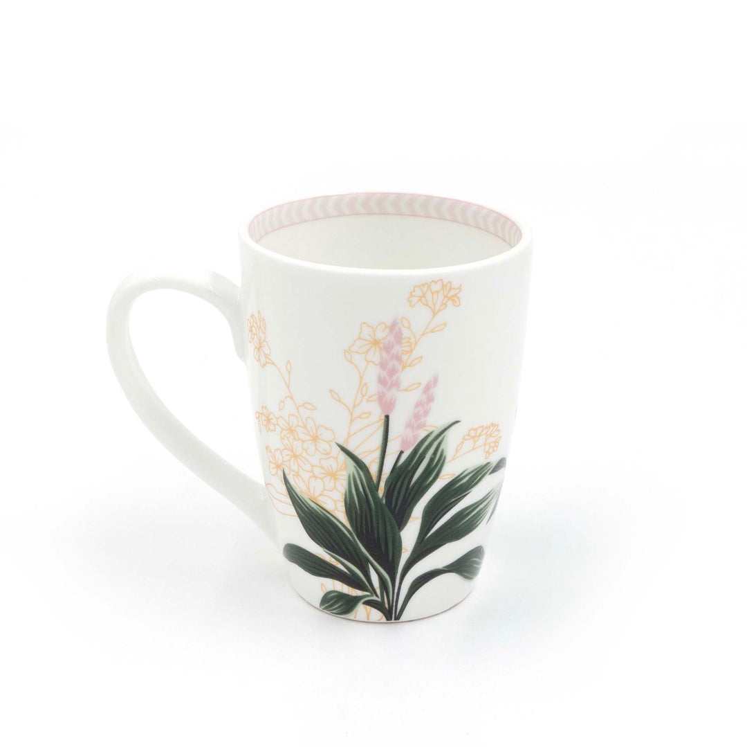 Vintage Garden Coffee Mug Pink Rim