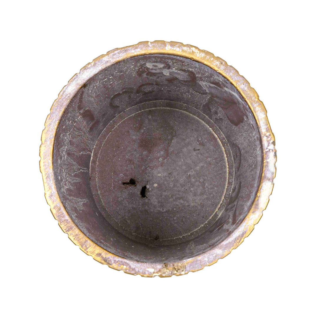 Hele Stiped Concrete Pot