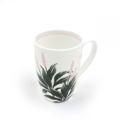 Vintage Garden Coffee Mug Pink Rim