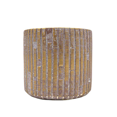 Hele Stiped Concrete Pot