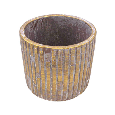 Hele Stiped Concrete Pot