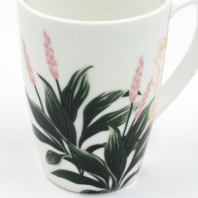 Vintage Garden Coffee Mug Pink Rim