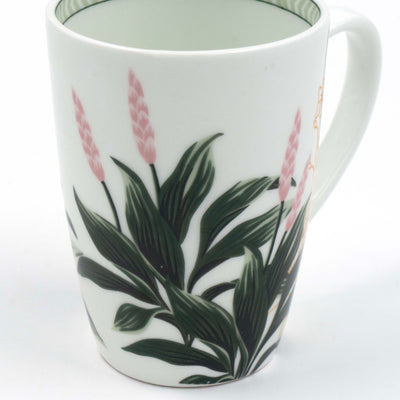 Vintage Garden Coffee Mug Green Rim