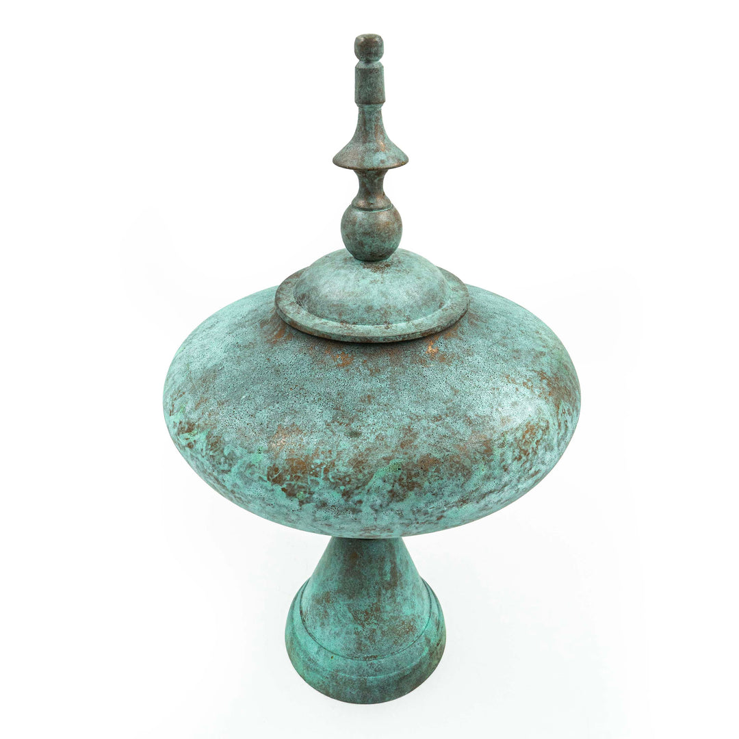 Pagoda Patina Metal Decor