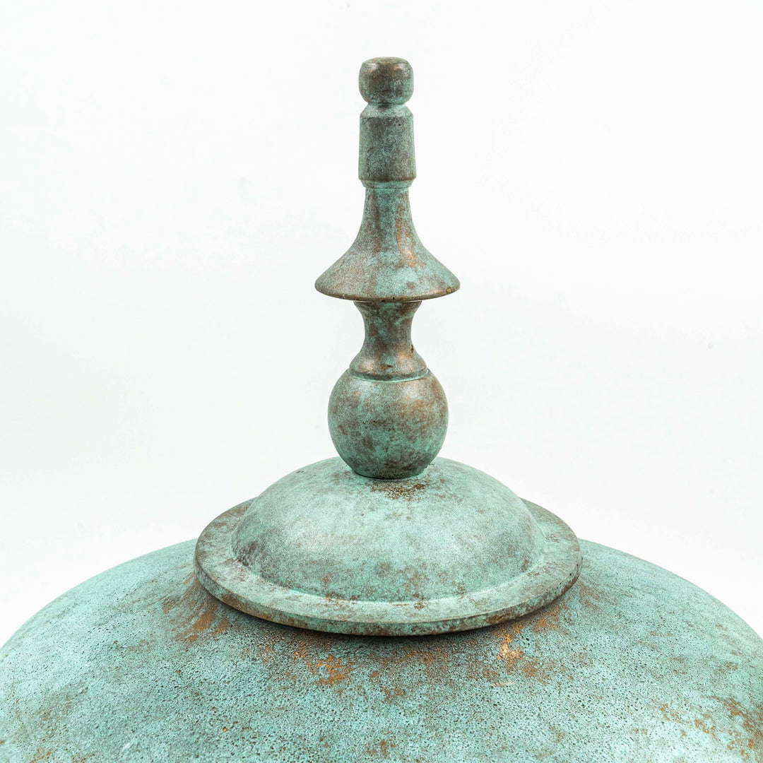 Pagoda Patina Metal Decor