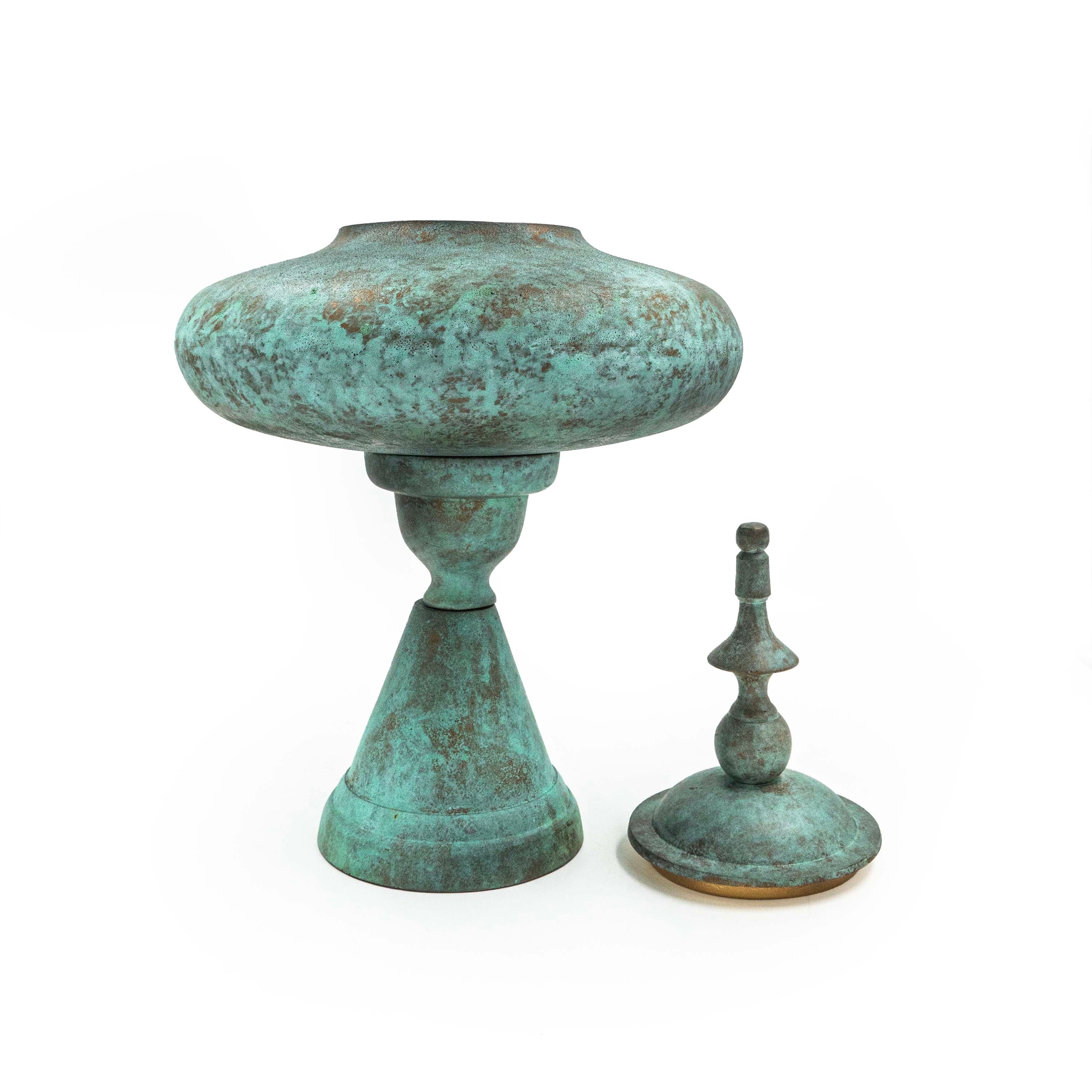 Pagoda Patina Metal Decor